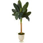 Nearly Natural 9498 6' Artificial Green Banana Tree in Decorative Urn