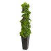 Nearly Natural 8075 50" Artificial Green Grape Leaf Plant in Black Planter