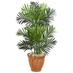 Nearly Natural 5657 3.5' Artificial Green Paradise Palm Tree in Terra Cotta Planter