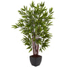 Nearly Natural 5457 4' Aritificial Green Bamboo Silk Tree with Planter