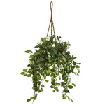 Nearly Natural 6985 44" Artificial Green Stephanotis in Hanging Basket