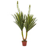 Nearly Natural 6864 57" Artificial Green Flowering Yucca Plant in Pot 