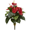 Nearly Natural 6071-S4 18" Artificial Green & Red Anthurium Plant, Set of 4