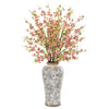 Nearly Natural 37`` Cherry Blossom Artificial Arrangement in Decorative Vase