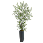 Nearly Natural T2541 5` Ruffle Fern Artificial Tree in Gray Planter