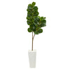 Nearly Natural T2499 6` Fiddle leaf Fig Artificial Tree in Tall White Planter