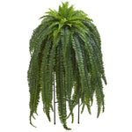 Nearly Natural P1022 52" Artificial Green Boston Fern Plant in Black Stand Planter