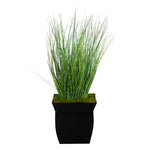 Nearly Natural P1558 21” Onion Grass Artificial Plant in Black Metal Planters
