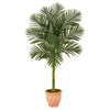Nearly Natural T2178 5’ Golden Cane Artificial Palm Tree in Terra-Cotta Planters