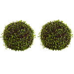 Nearly Natural 6805-S2 9" Artificial Green Mohlenbechia Ball, Set of 2