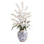 Nearly Natural 28`` Dancing Lady Orchid Artificial Arrangement in Decorative Vase