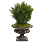 Nearly Natural T2493 30`` Cedar Artificial Tree in Iron Colored Urn
