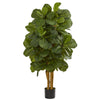 Nearly Natural 5490 4' Artificial Green Fiddle Leaf Fig Tree