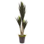 Nearly Natural 9592 70" Artificial Green Yucca Plant in Metal Planter