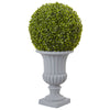 Nearly Natural 5965 2.5' Artificial Green Boxwood Topiary Ball with Urn (Indoor/Outdoor)