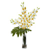 Nearly Natural Dendrobium Tropical Orchid Artificial Arrangement in Vase