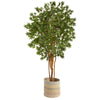Nearly Natural T2901 6` Japanese Maple Artificial Tree in Natural Cotton Woven Planters