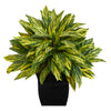 Nearly Natural P1617  18” Tradescantia Artificial Plant in Black Metal Planter (Real Touch)