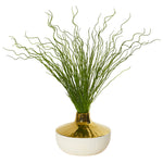Nearly Natural 8668 19" Artificial Green Curly Grass Plant in Designer Planter