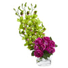 Nearly Natural Rose & Dendrobium Orchid Artificial Arrangement