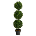 Nearly Natural T2021 3' Boxwood Triple Ball Topiary Artificial Trees
