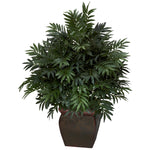 Nearly Natural Triple Bamboo Palm w/Decorative Planter Silk Plant