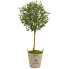 Nearly Natural 9228 46" Artificial Green Olive Tree in Farm House Planter