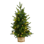 Nearly Natural T3325 2’ Artificial Christmas Tree with 35 Lights in Decorative Baskets