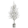 Nearly Natural 4` Snowed Twig Artificial Tree in Decorative Planter