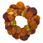 Nearly Natural 4274 29" Artificial Orange & Yellow Fiddle Leaf Wreath