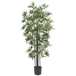 Nearly Natural 6` Bamboo Silk Tree (Green Trunks)