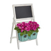 Nearly Natural 1750 26" Artificial Pink Rose Arrangement in Farmhouse Stand with Chalkboard