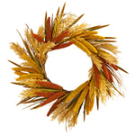 Nearly Natural 4278 25" Artificial Yellow Sorghum Harvest Wreath