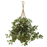 Nearly Natural 8582 26" Artificial Green Florida Beauty Plant in Hanging Basket