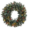 Nearly Natural 4862 30" Artificial Green Pine Wreath with Colored Lights