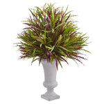 Nearly Natural 6458 37" Artificial Green & Burgundy Grass Plant in Elegant Urn