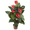 Nearly Natural 3` Anthurium Silk Plant (Real Touch)