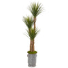 Nearly Natural 9546 65" Artificial Green Yucca Tree in Metal Planter