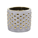 Nearly Natural 0769-S1 7” Regal Stone Hobnail Planter with Gold Accents