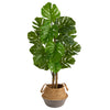 Nearly Natural T2922 4` Monstera Artificial Tree in Cotton & Jute Planters
