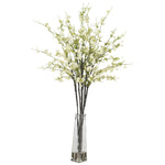 Nearly Natural Cherry Blossoms w/Vase Silk Flower Arrangement