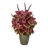 Nearly Natural 8773 31" Artificial Pink Coleus Plant in Green Planter