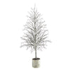 Nearly Natural 6` Snowed Twig Artificial Tree in Decorative Planter