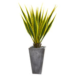 Nearly Natural 9069 5' Artificial Green Agave Plant in Gray Planter