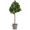 Nearly Natural T2982 6` Fiddle Leaf Artificial Tree in Natural Jute and Cotton Planters