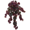 Nearly Natural 6185-S6 25" Artificial Purple Real Touch Peperomia Hanging Bush, Set of 6