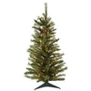 Nearly Natural 5441 3' Artificial Green Christmas Tree wtih Pine Cones & Clear Lights