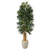 Nearly Natural T2164 69” Phoenix Palm Artificial tree in White Planter with Stand