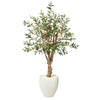Nearly Natural T2450 53” Olive Artificial Tree in White Planter