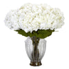 Nearly Natural Large Hydrangea w/European Vase Silk Flower Arrangement